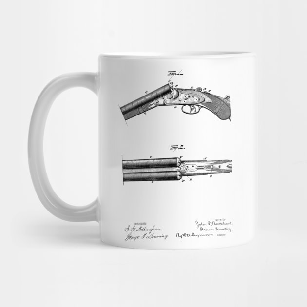 Breech Loading Gun Vintage Patent Hand Drawing by TheYoungDesigns